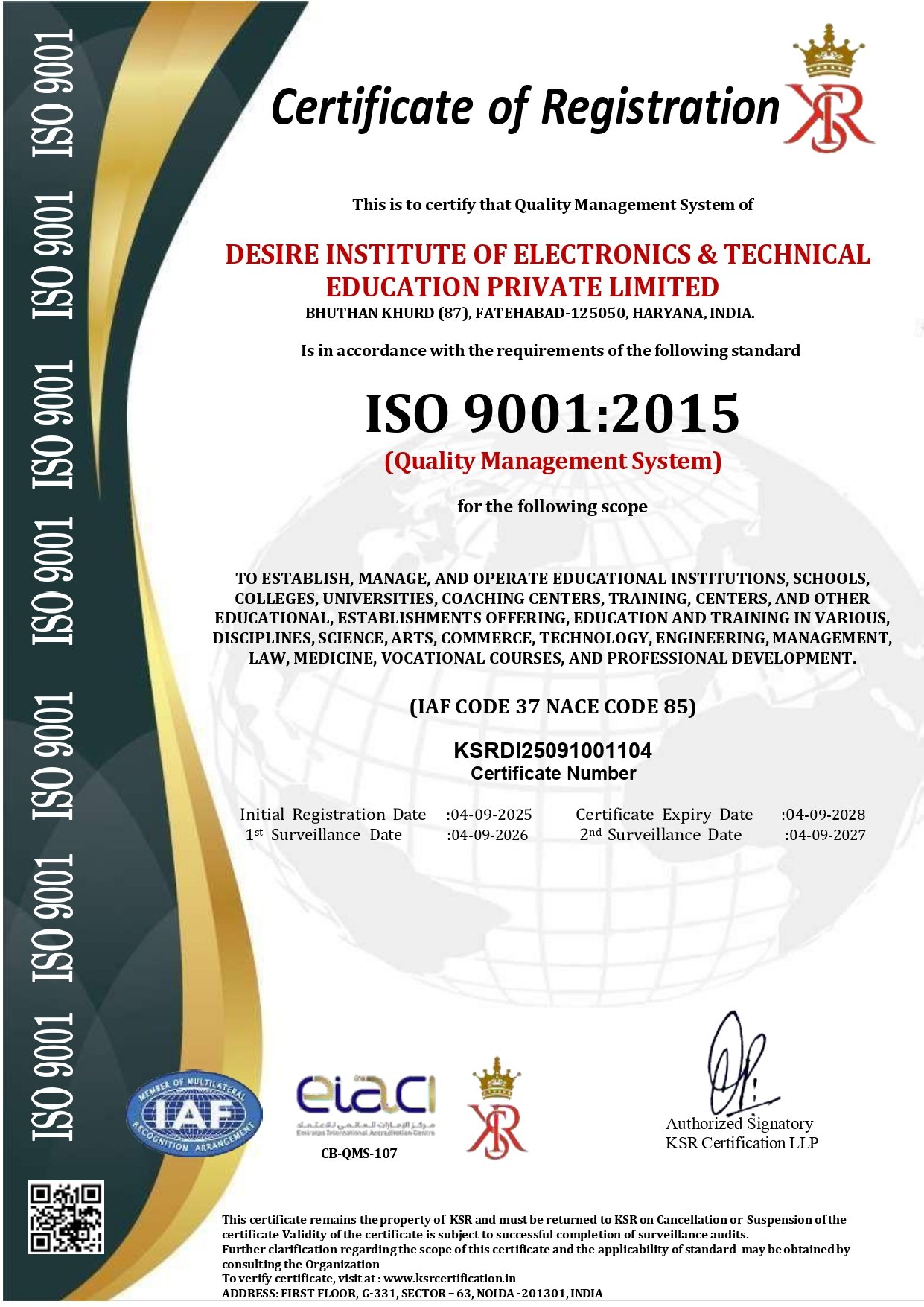 ISO Certificate